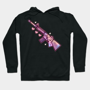 Cute Pastel Goth Machine Gun - Soft Grunge Gift Hoodie